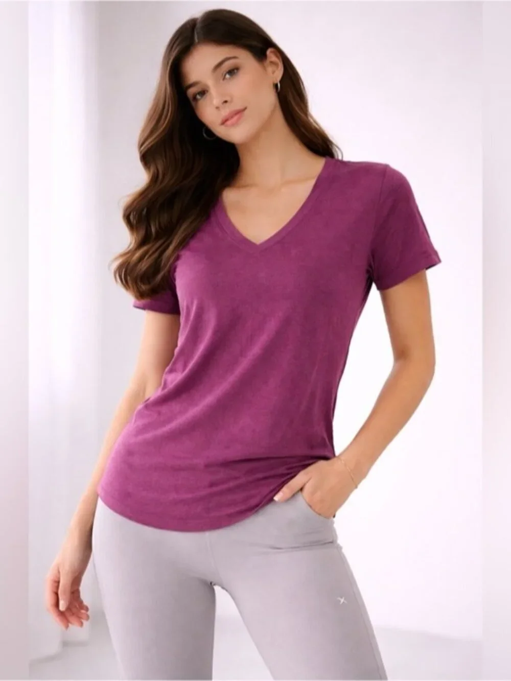 Lululemon Purple V-Neck Short Sleeve Tee Women’s XS/S
